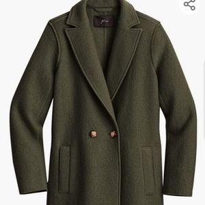 J. Crew Women's Wool Daphne TopCoat, Dark Green, 8